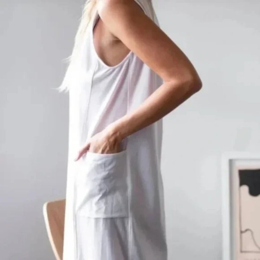 Lunya Cool Paneled Sleeveless Maxi Dress in Sincere White - Picture 5 of 12